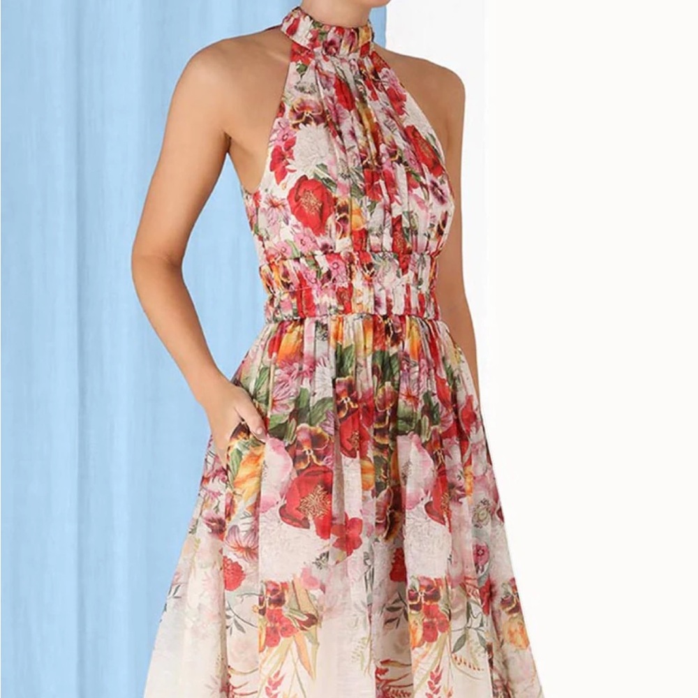 Zimmermann Wonderland Halterneck Midi Dress - Picture 2 of 2
